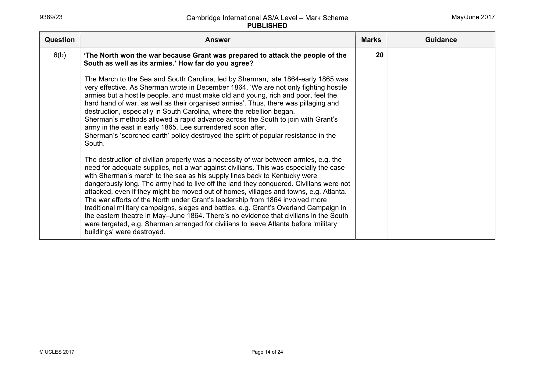 Mark scheme, page 14 of 24