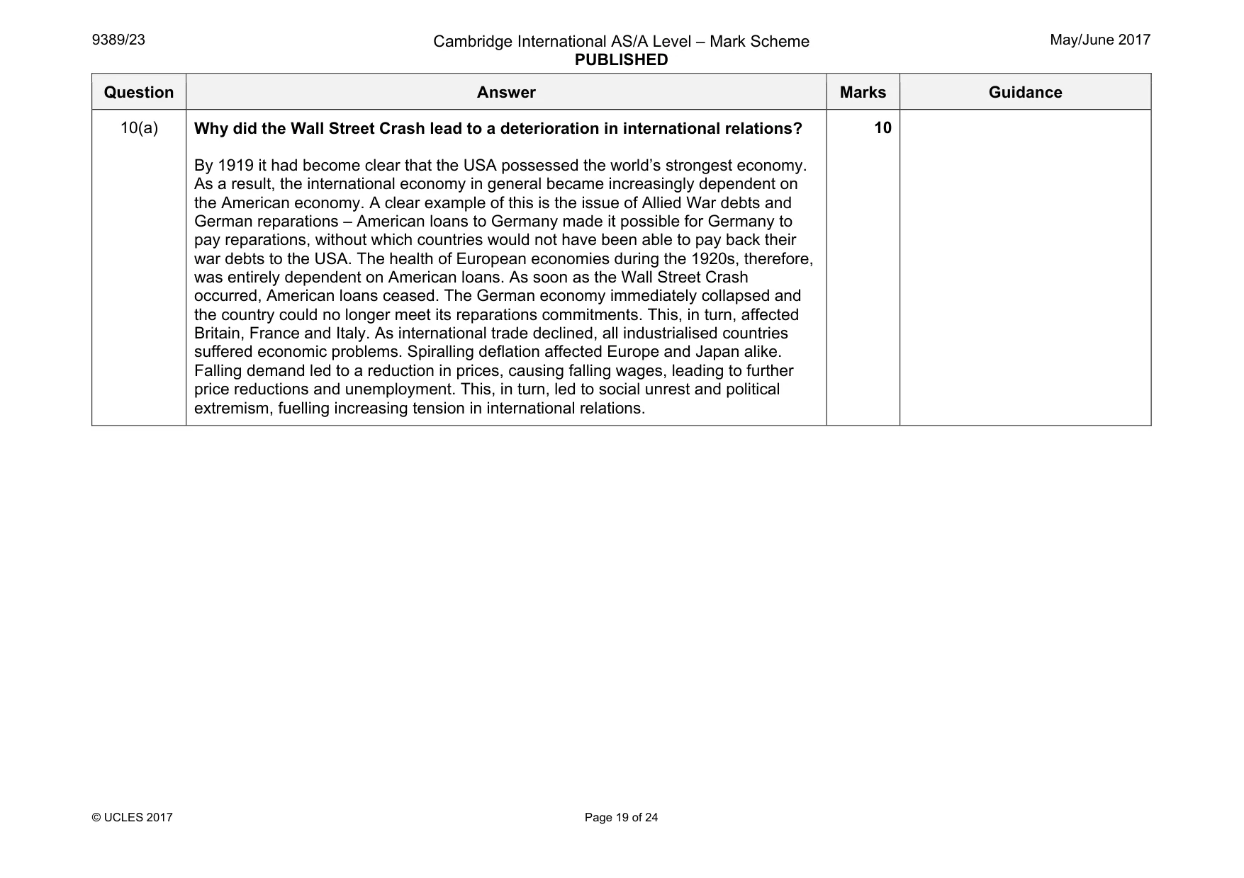 Mark scheme, page 19 of 24