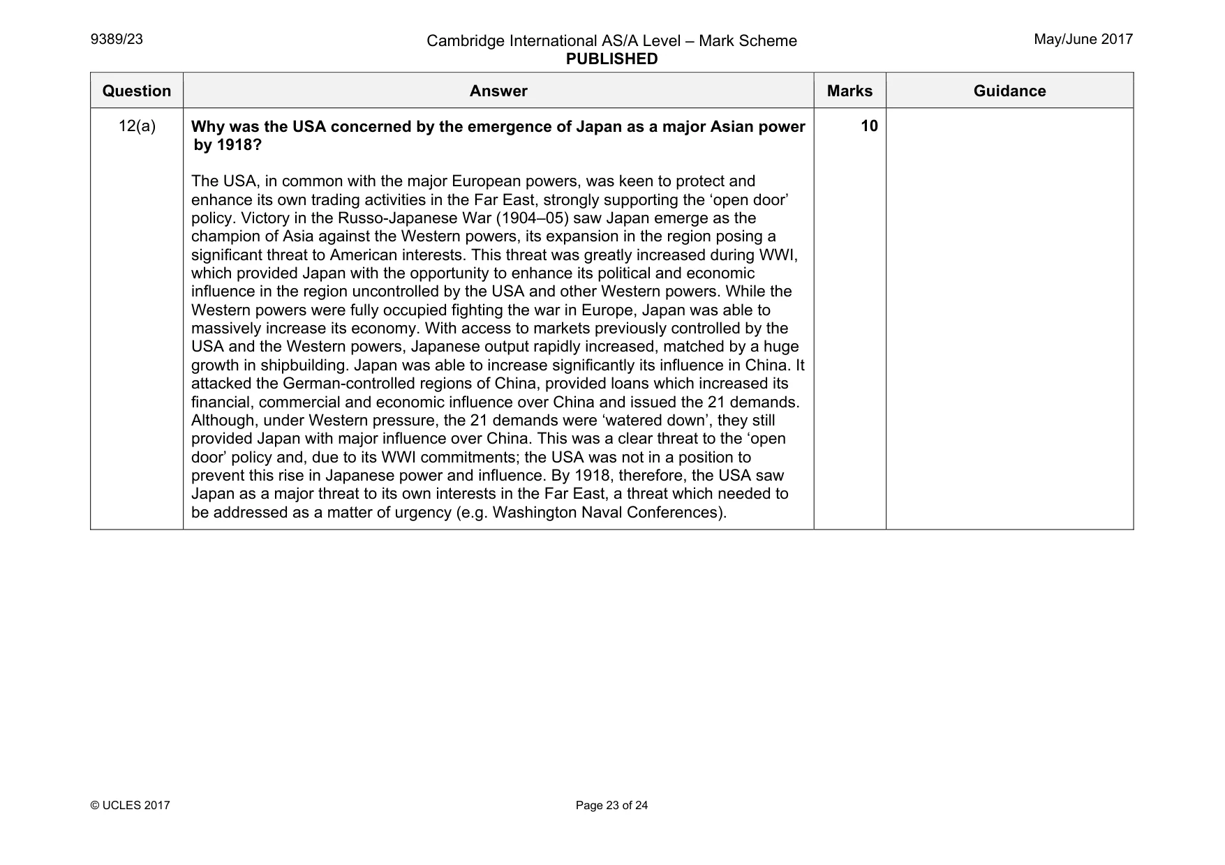 Mark scheme, page 23 of 24