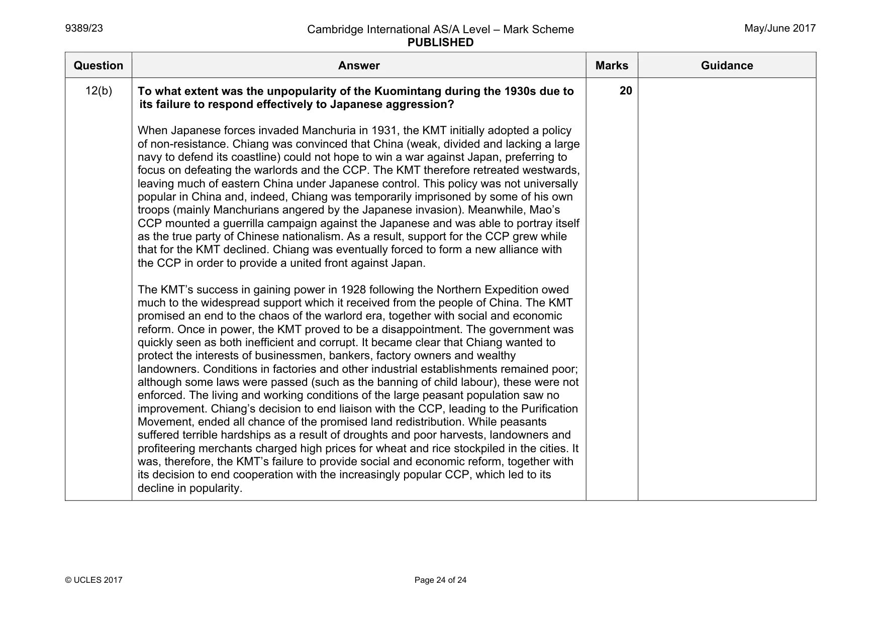 Mark scheme, page 24 of 24