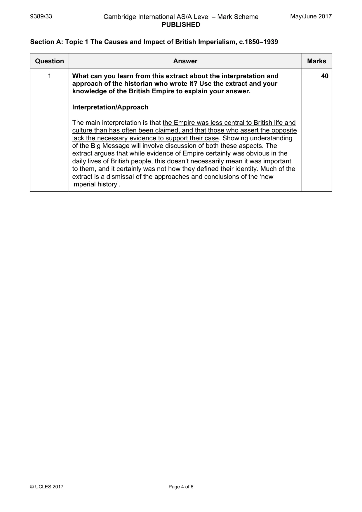 Mark scheme, page 4 of 6