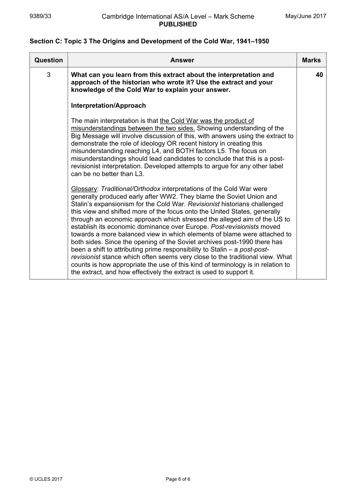 Mark scheme, page 6 of 6