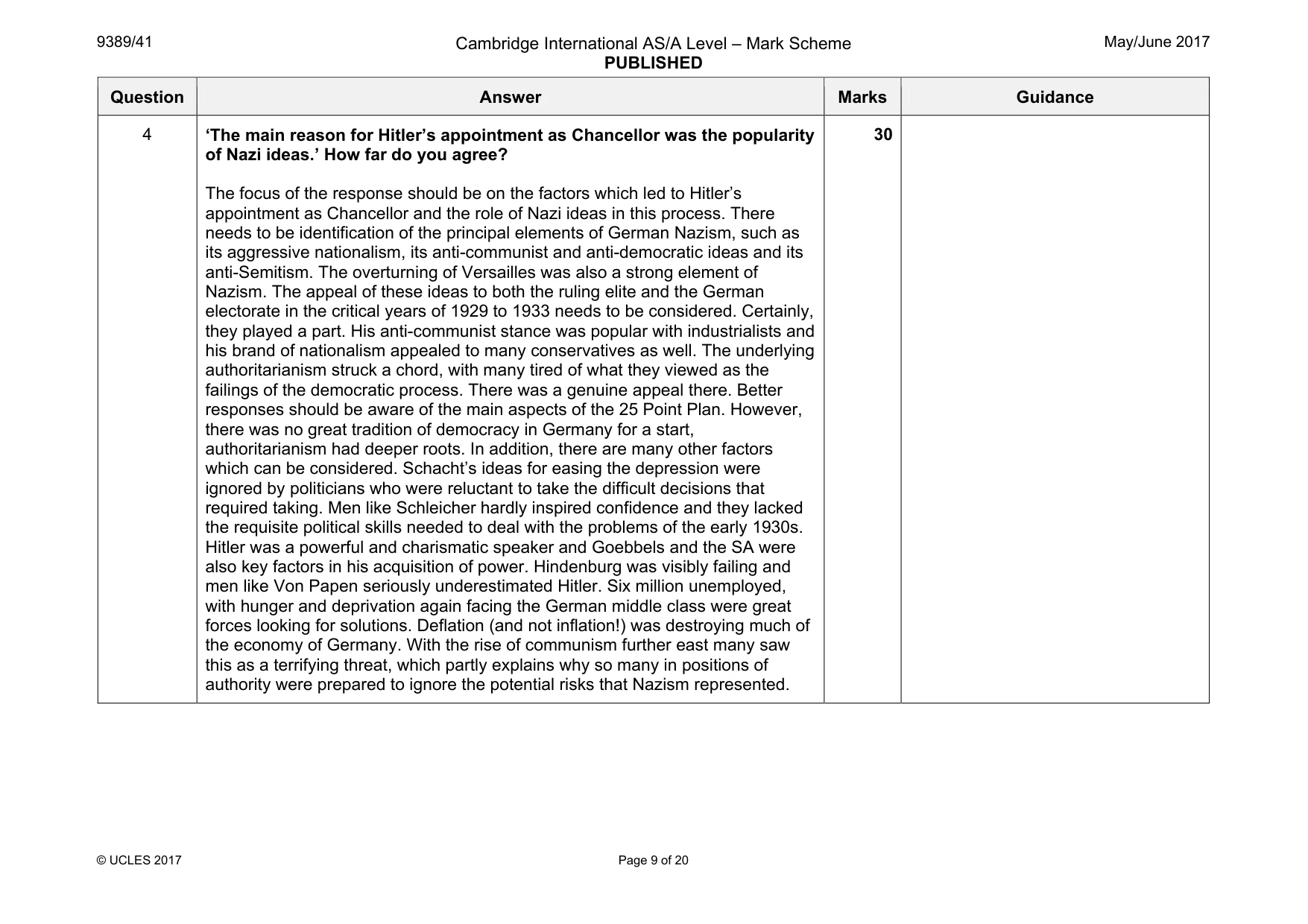 Mark scheme, page 9 of 20