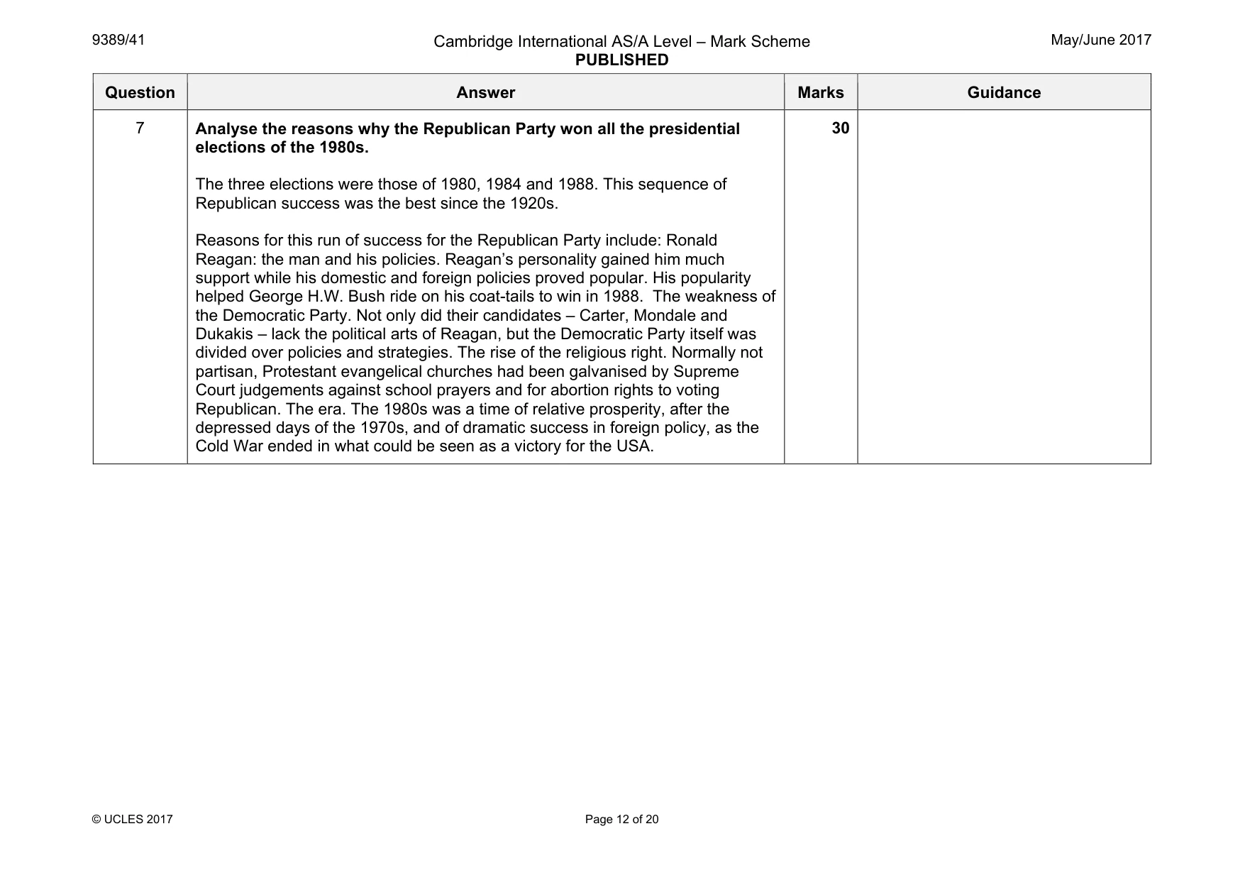 Mark scheme, page 12 of 20