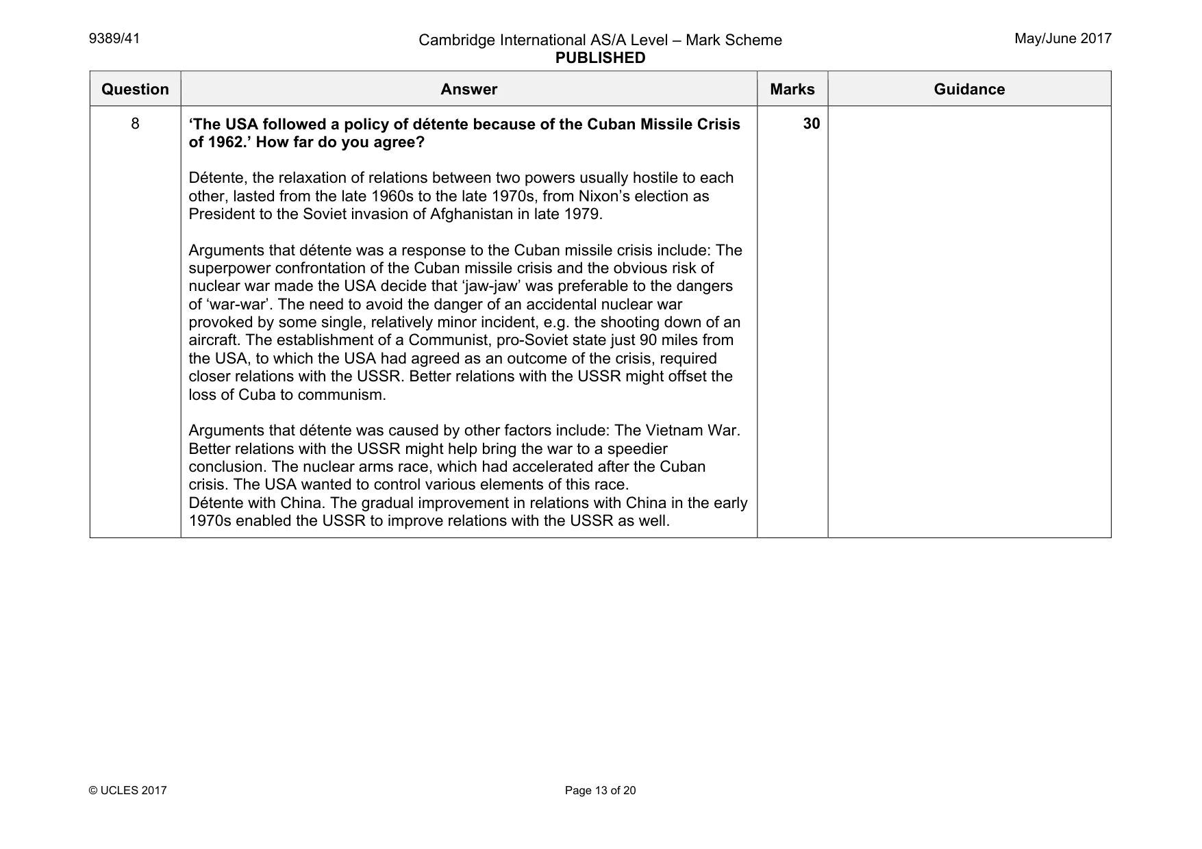 Mark scheme, page 13 of 20