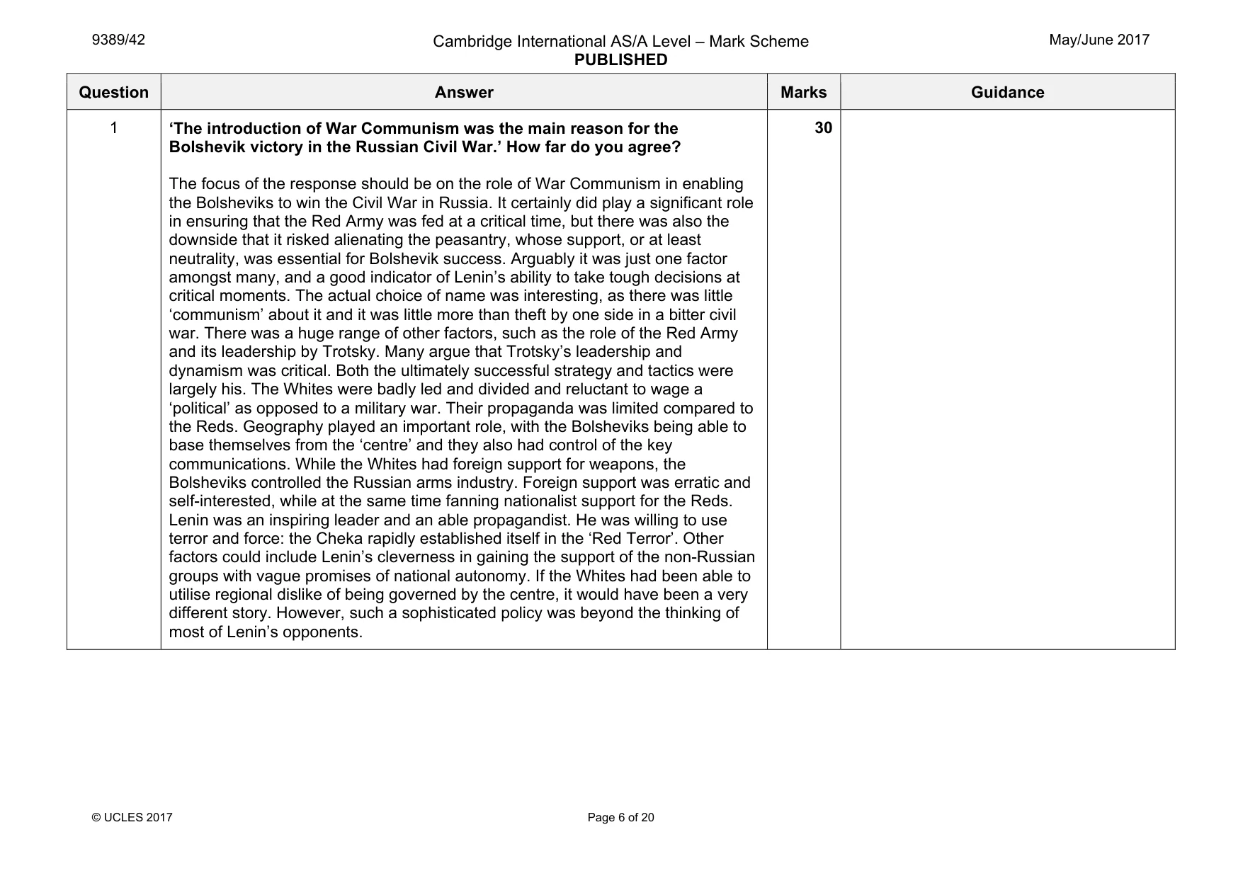 Mark scheme, page 6 of 20