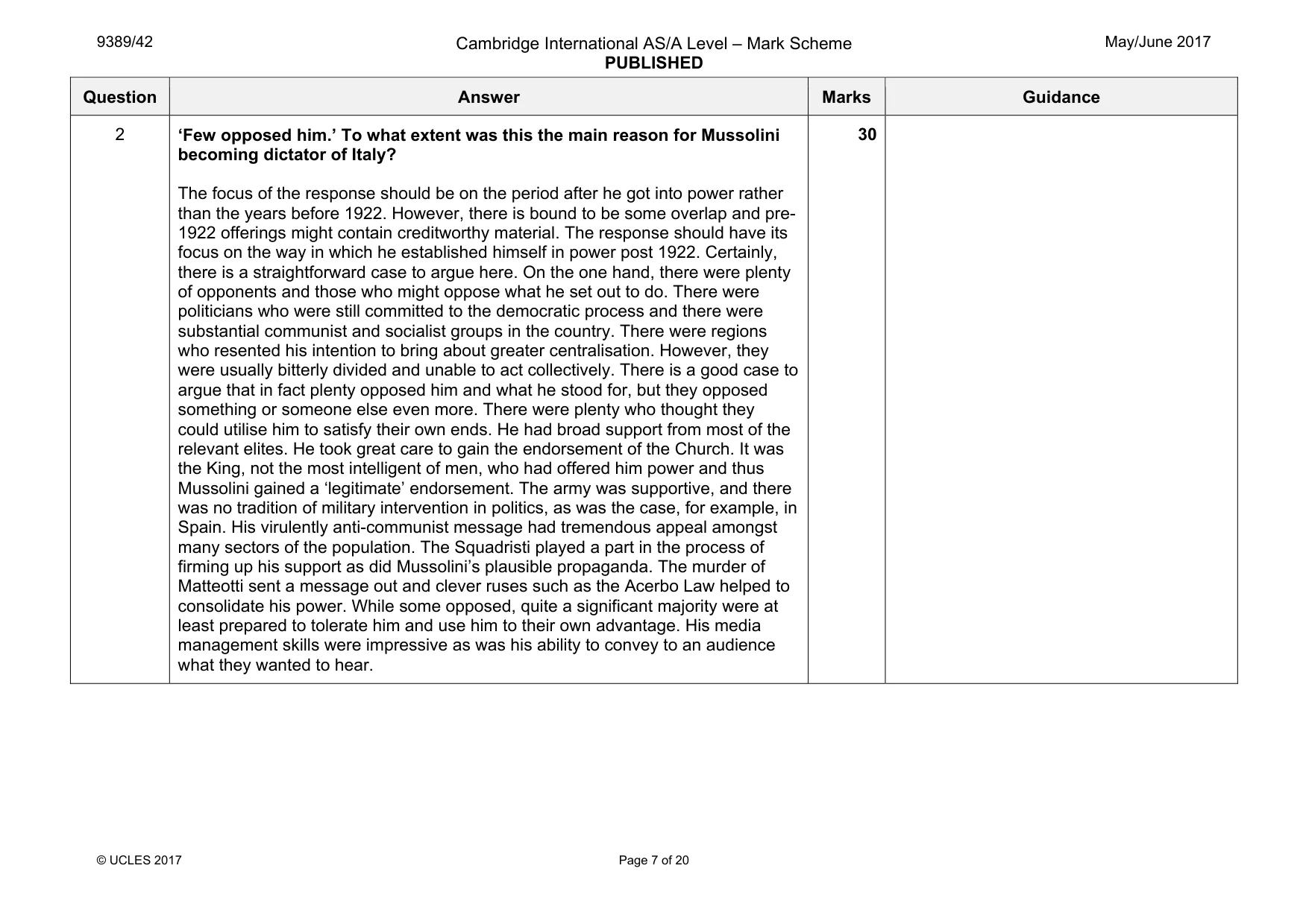 Mark scheme, page 7 of 20