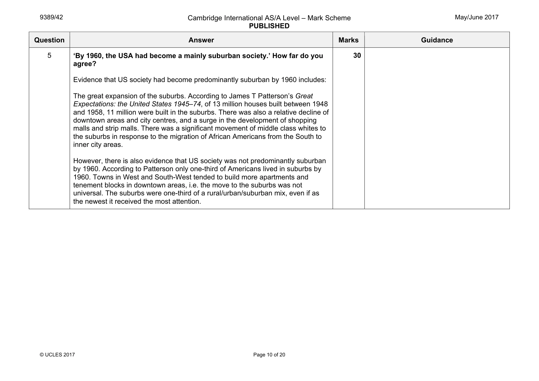 Mark scheme, page 10 of 20