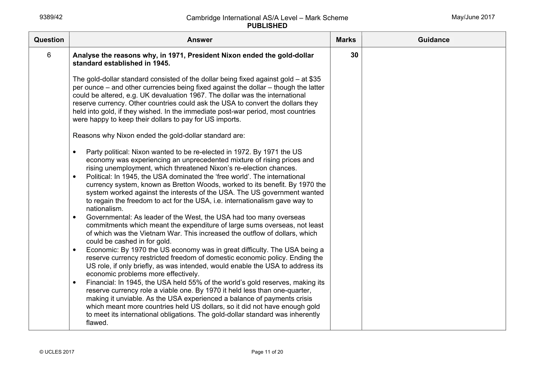 Mark scheme, page 11 of 20