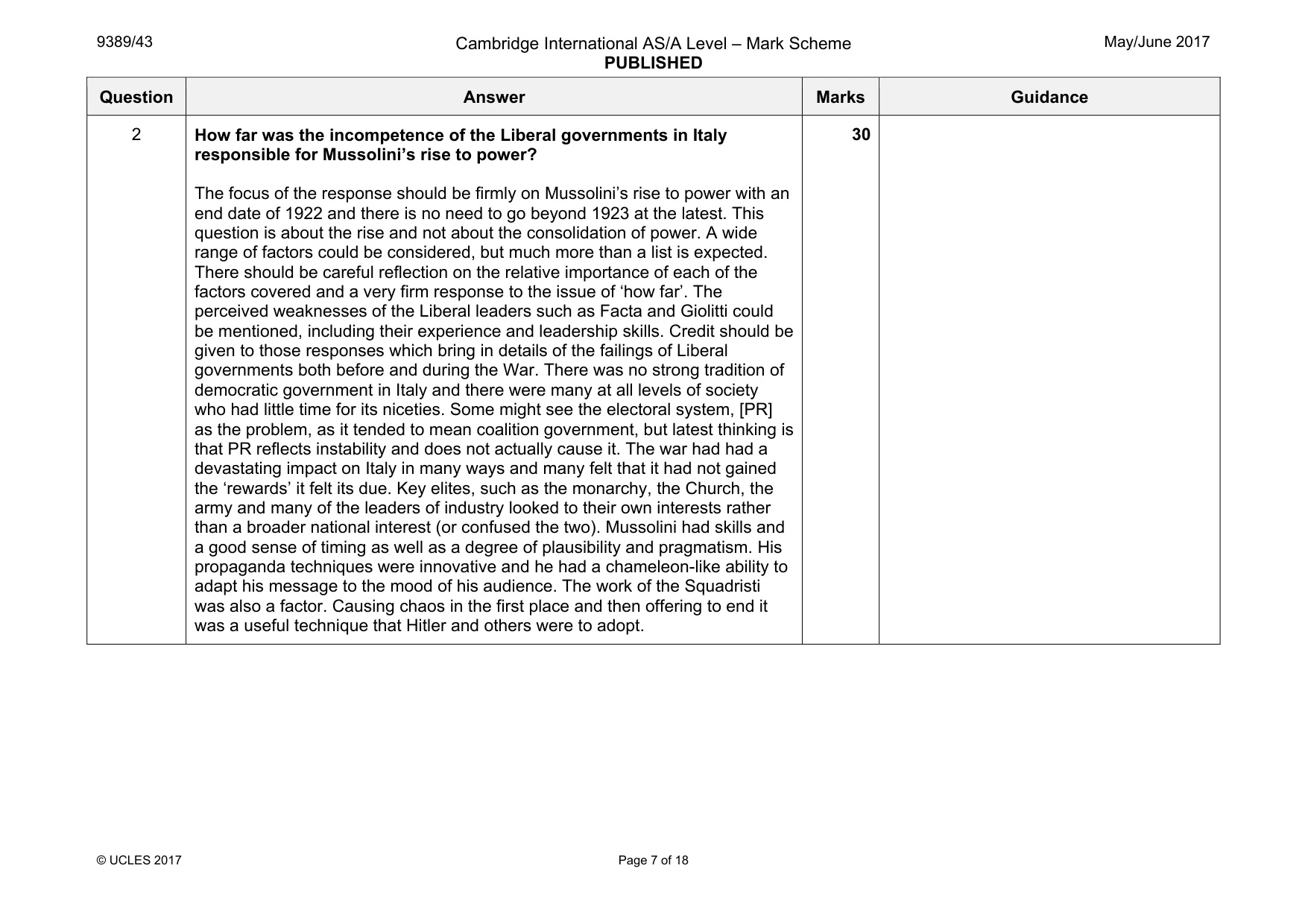 Mark scheme, page 7 of 18