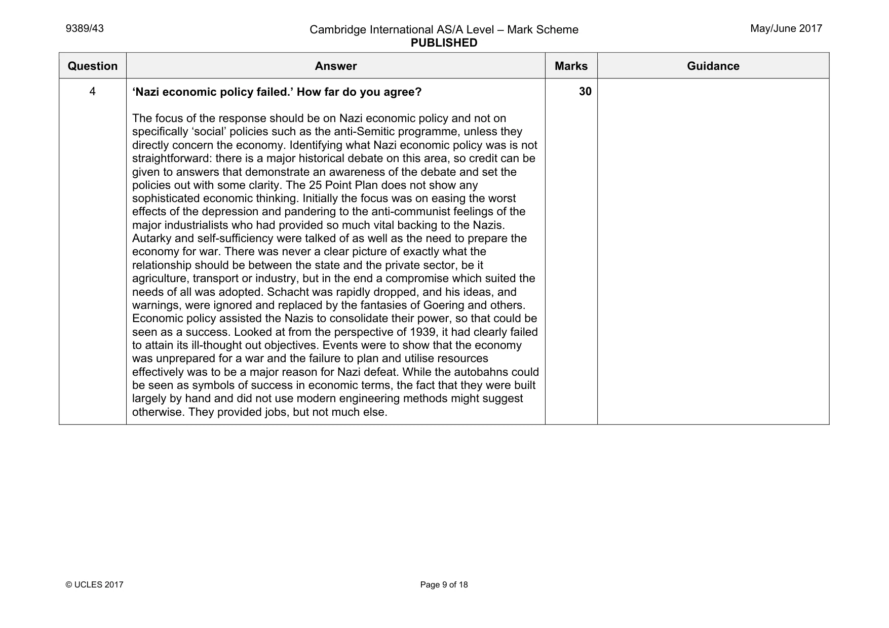 Mark scheme, page 9 of 18