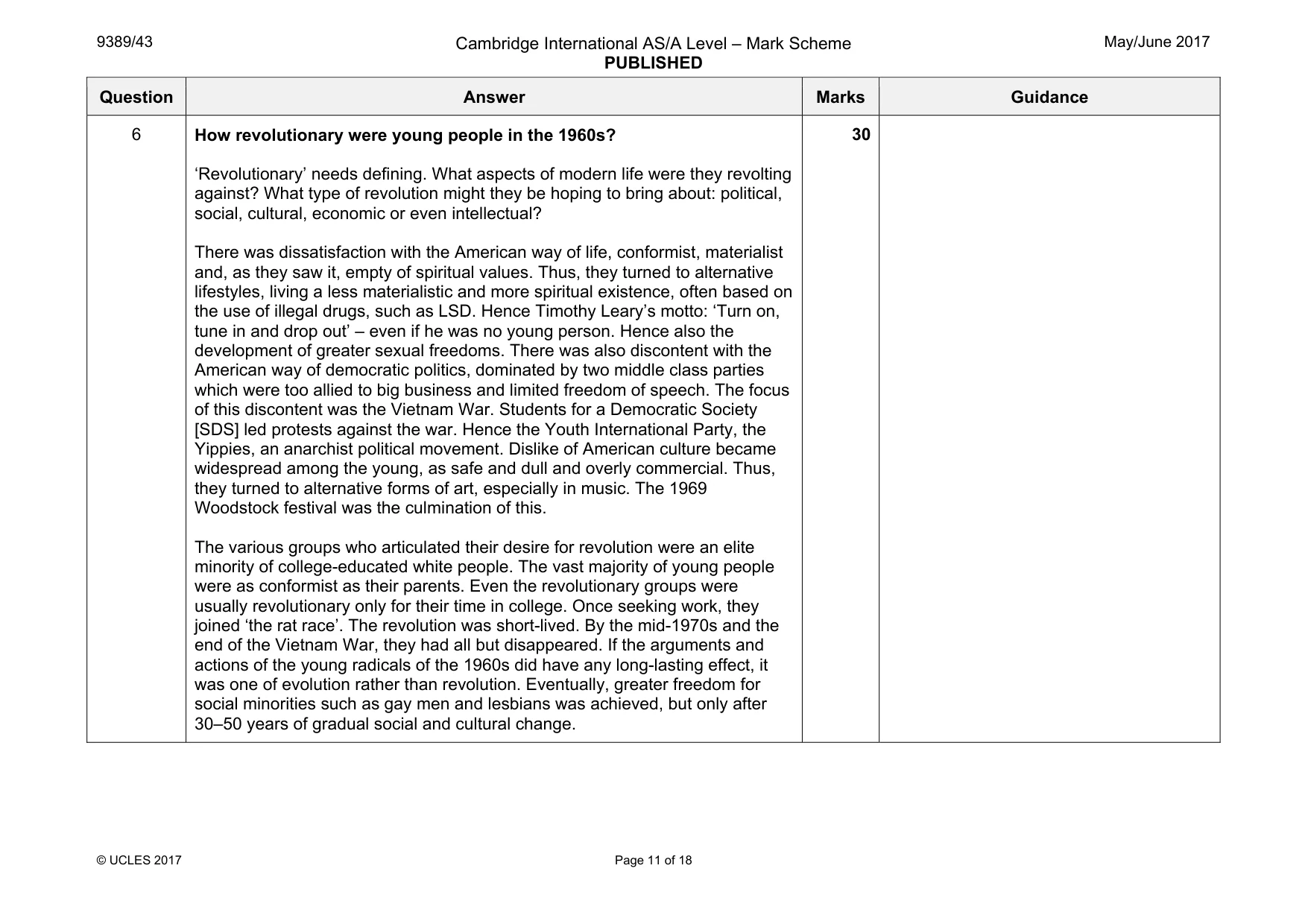 Mark scheme, page 11 of 18