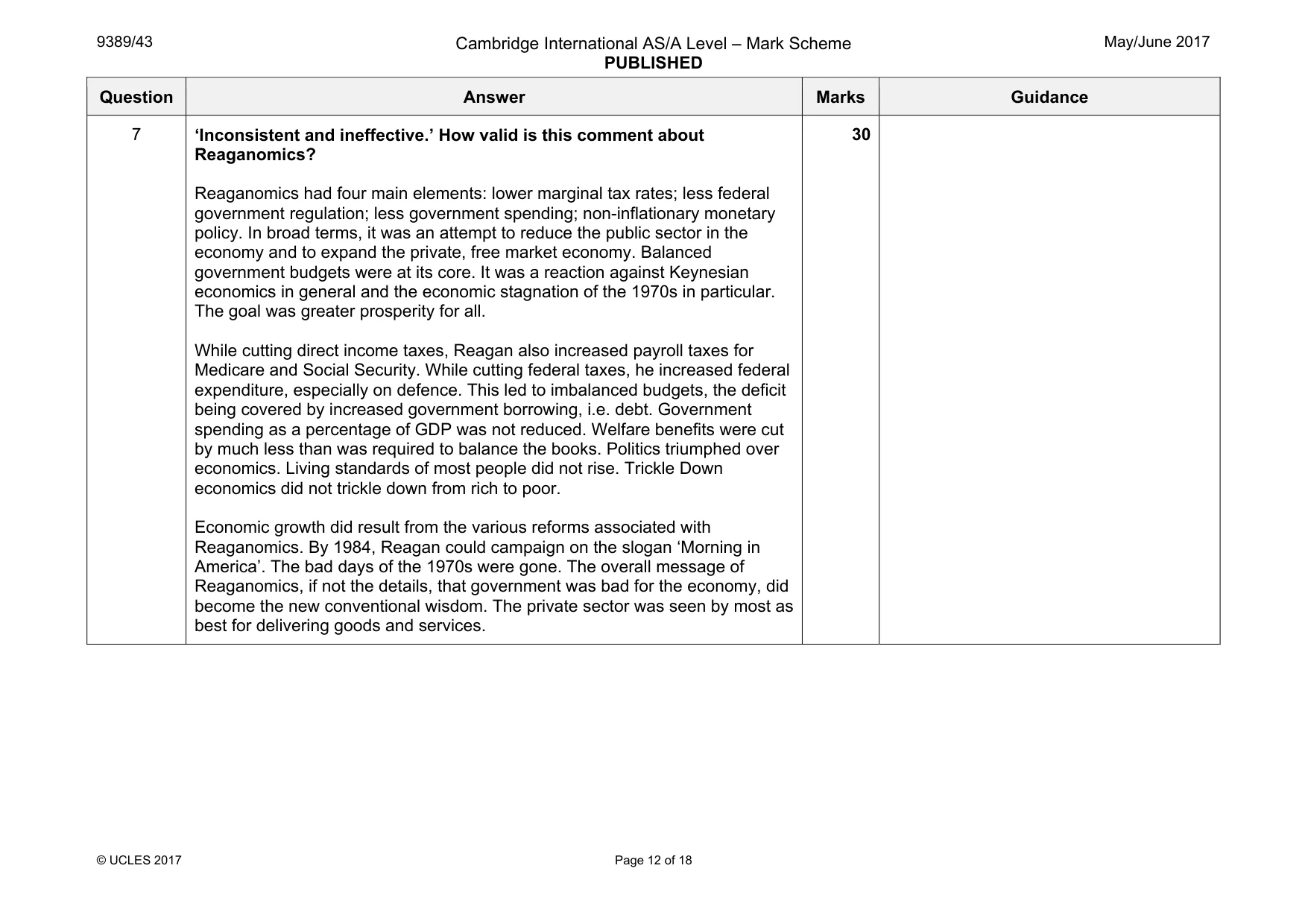 Mark scheme, page 12 of 18