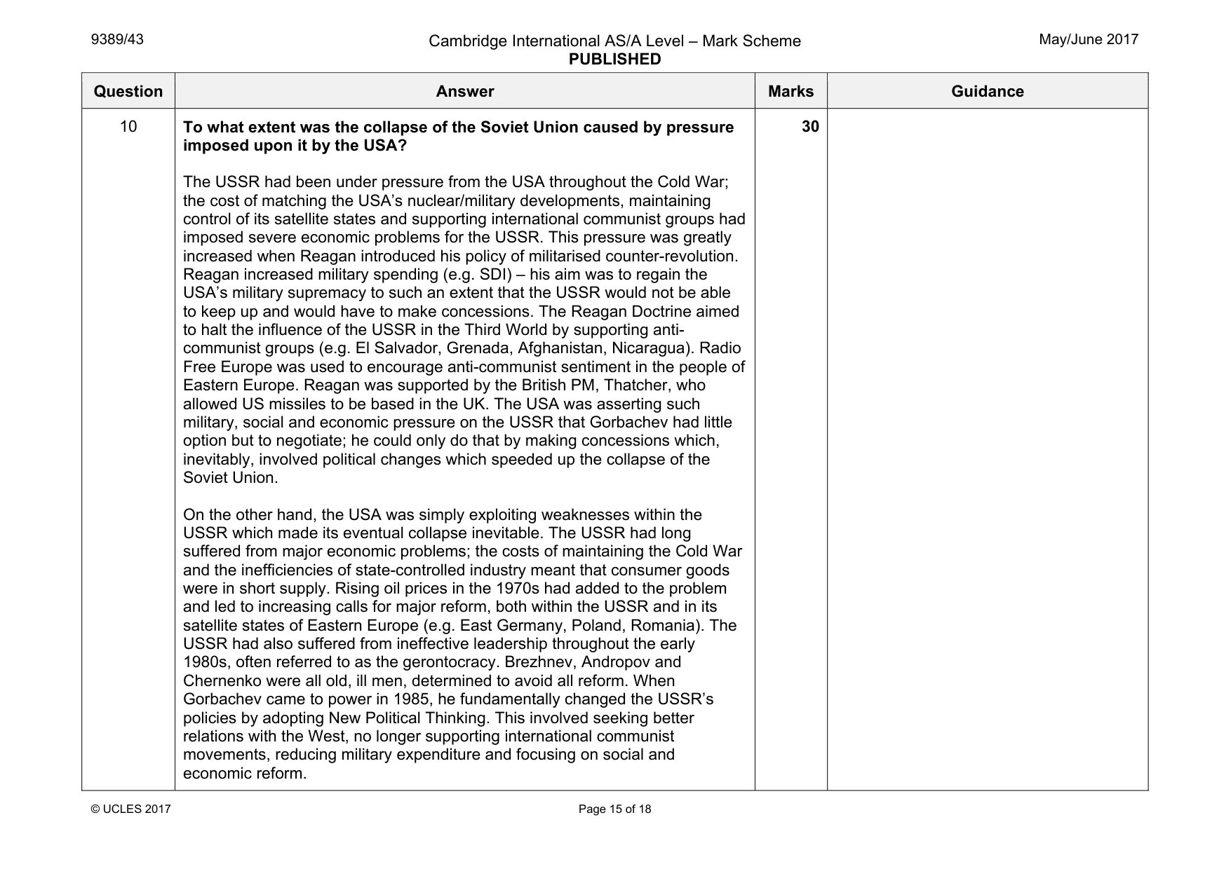 Mark scheme, page 15 of 18