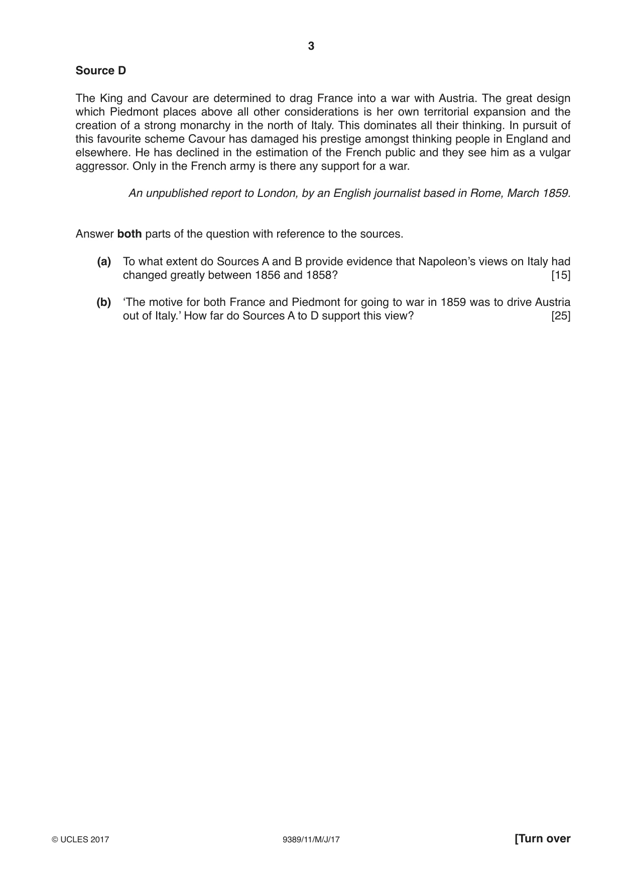 Cambridge A Level History 9389 2017 May/June Paper 1 · Variant 1 question paper, page 3 of 8