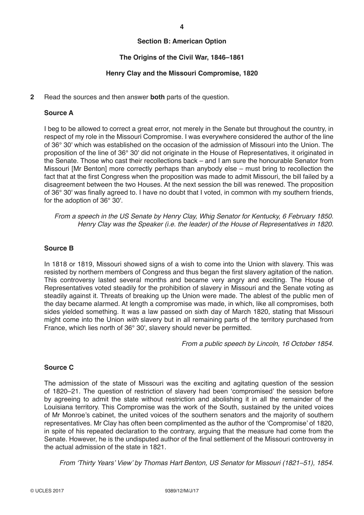Cambridge A Level History 9389 2017 May/June Paper 1 · Variant 2 question paper, page 4 of 8