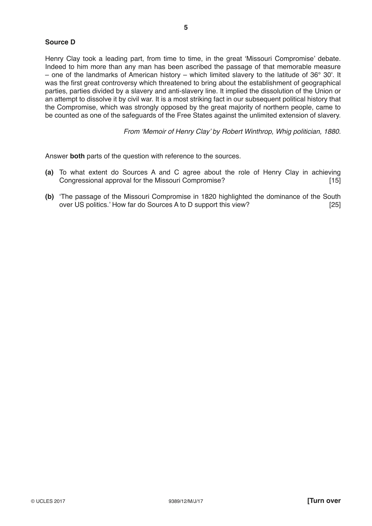 Cambridge A Level History 9389 2017 May/June Paper 1 · Variant 2 question paper, page 5 of 8