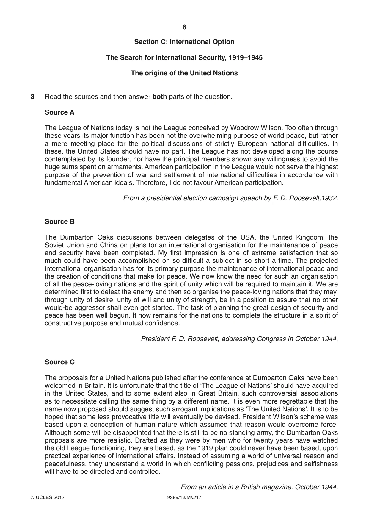 Cambridge A Level History 9389 2017 May/June Paper 1 · Variant 2 question paper, page 6 of 8