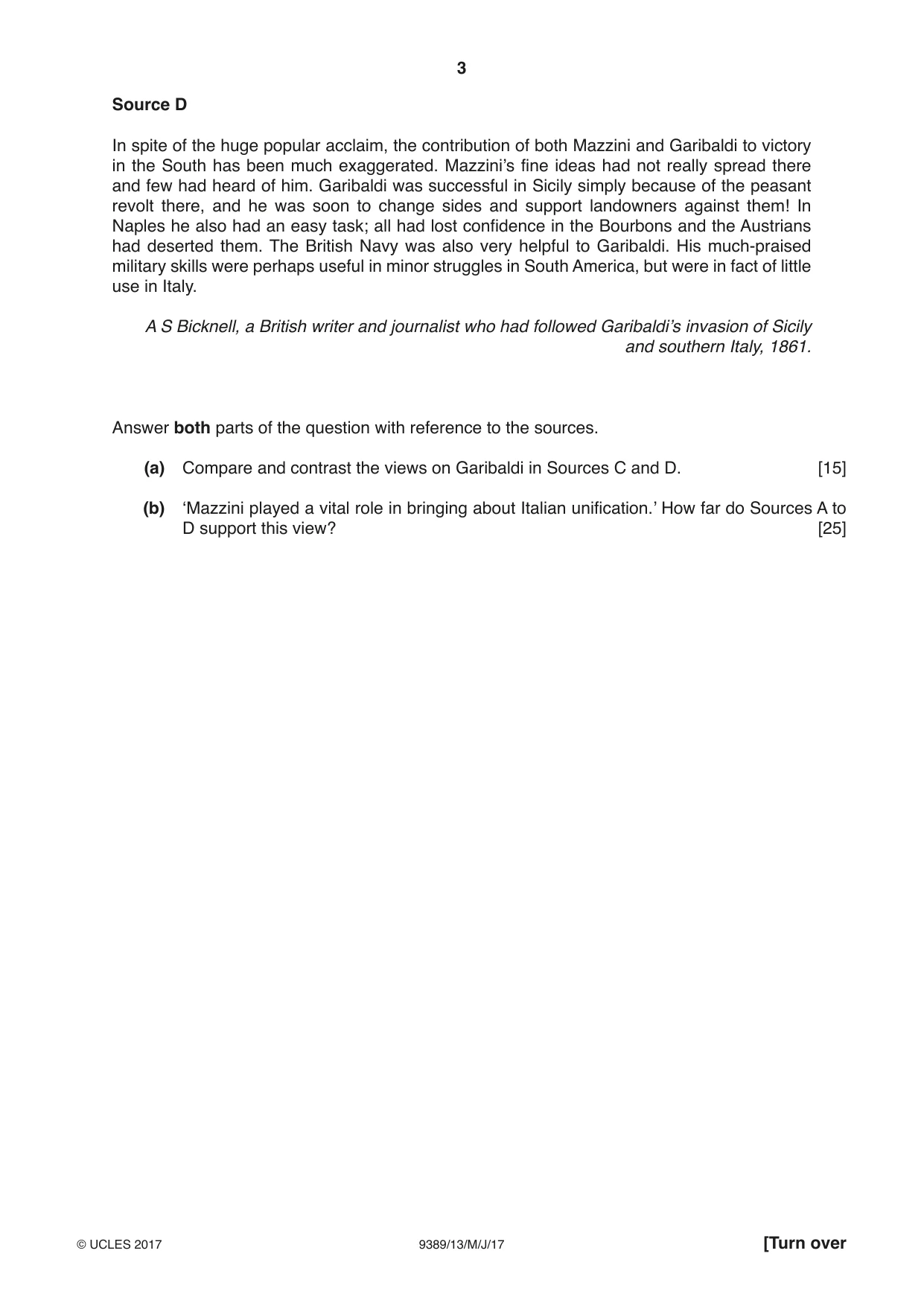Cambridge A Level History 9389 2017 May/June Paper 1 · Variant 3 question paper, page 3 of 8