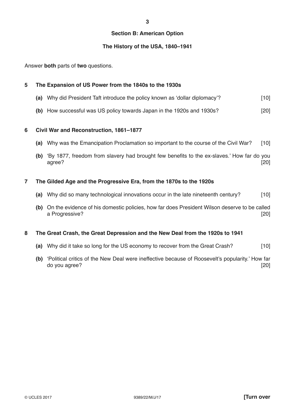 Cambridge A Level History 9389 2017 May/June Paper 2 · Variant 2 question paper, page 3 of 4
