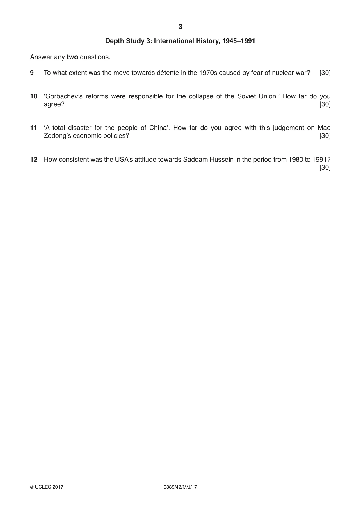 Cambridge A Level History 9389 2017 May/June Paper 4 · Variant 2 question paper, page 3 of 4