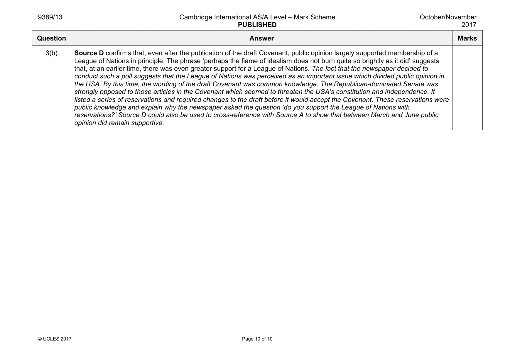 Mark scheme, page 10 of 10
