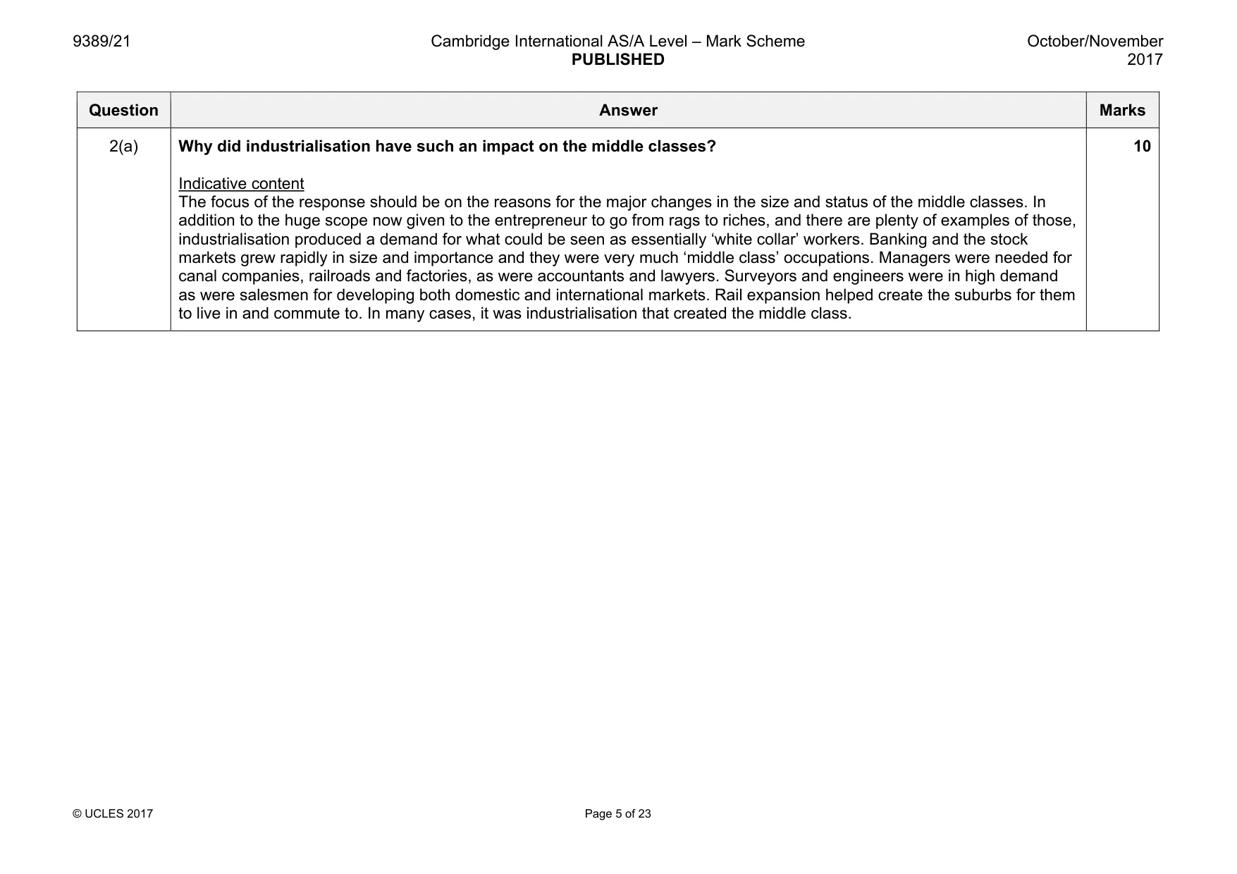 Mark scheme, page 5 of 23