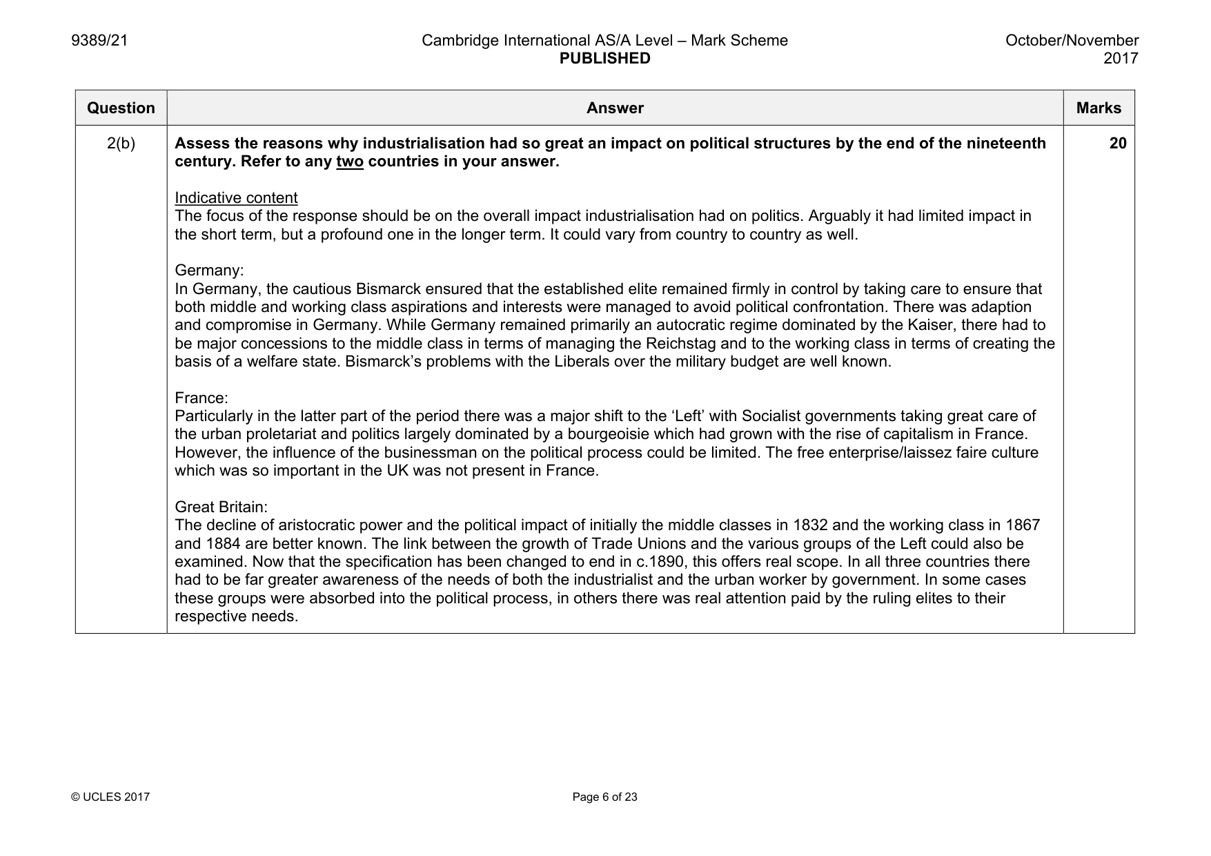 Mark scheme, page 6 of 23