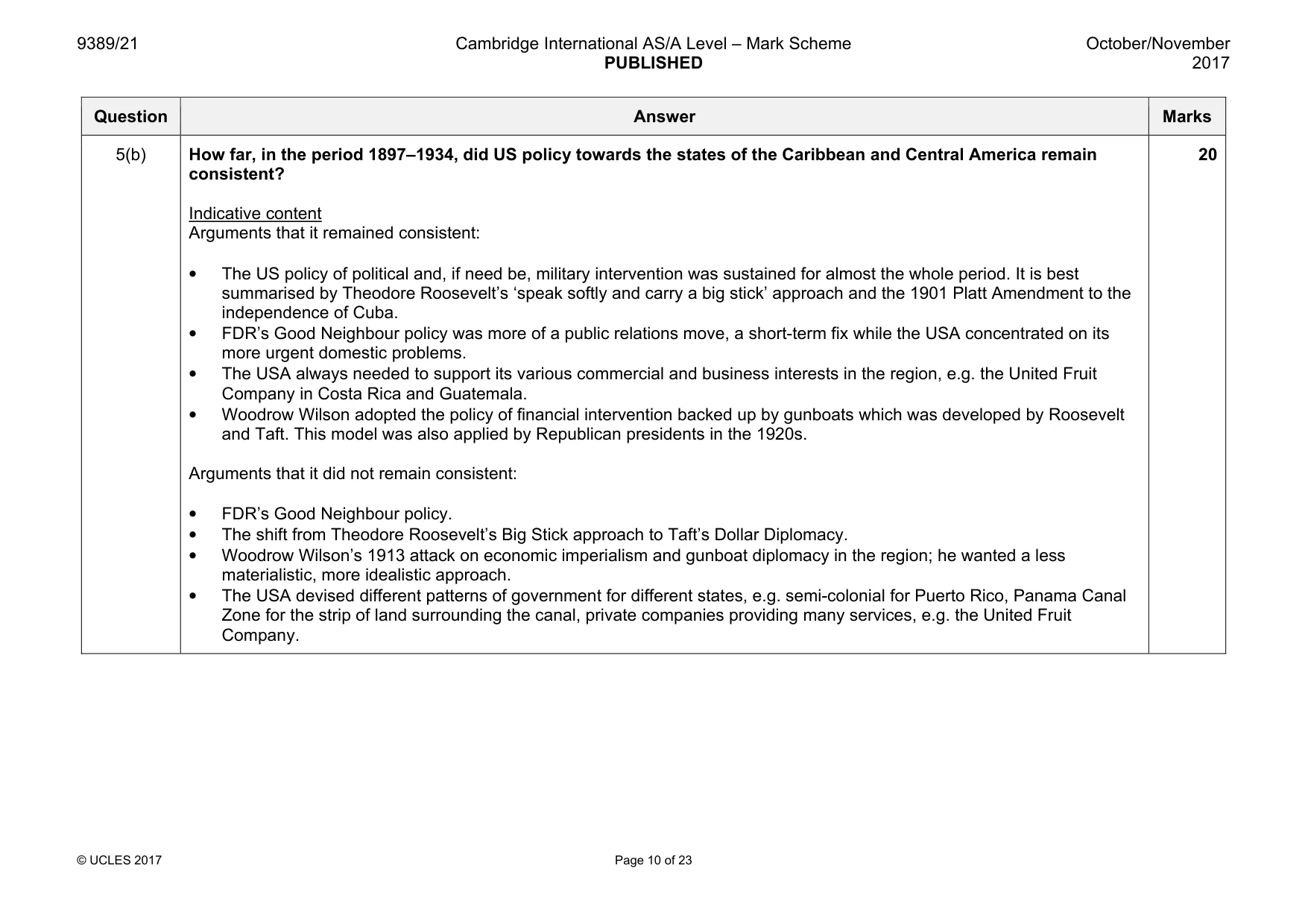 Mark scheme, page 10 of 23