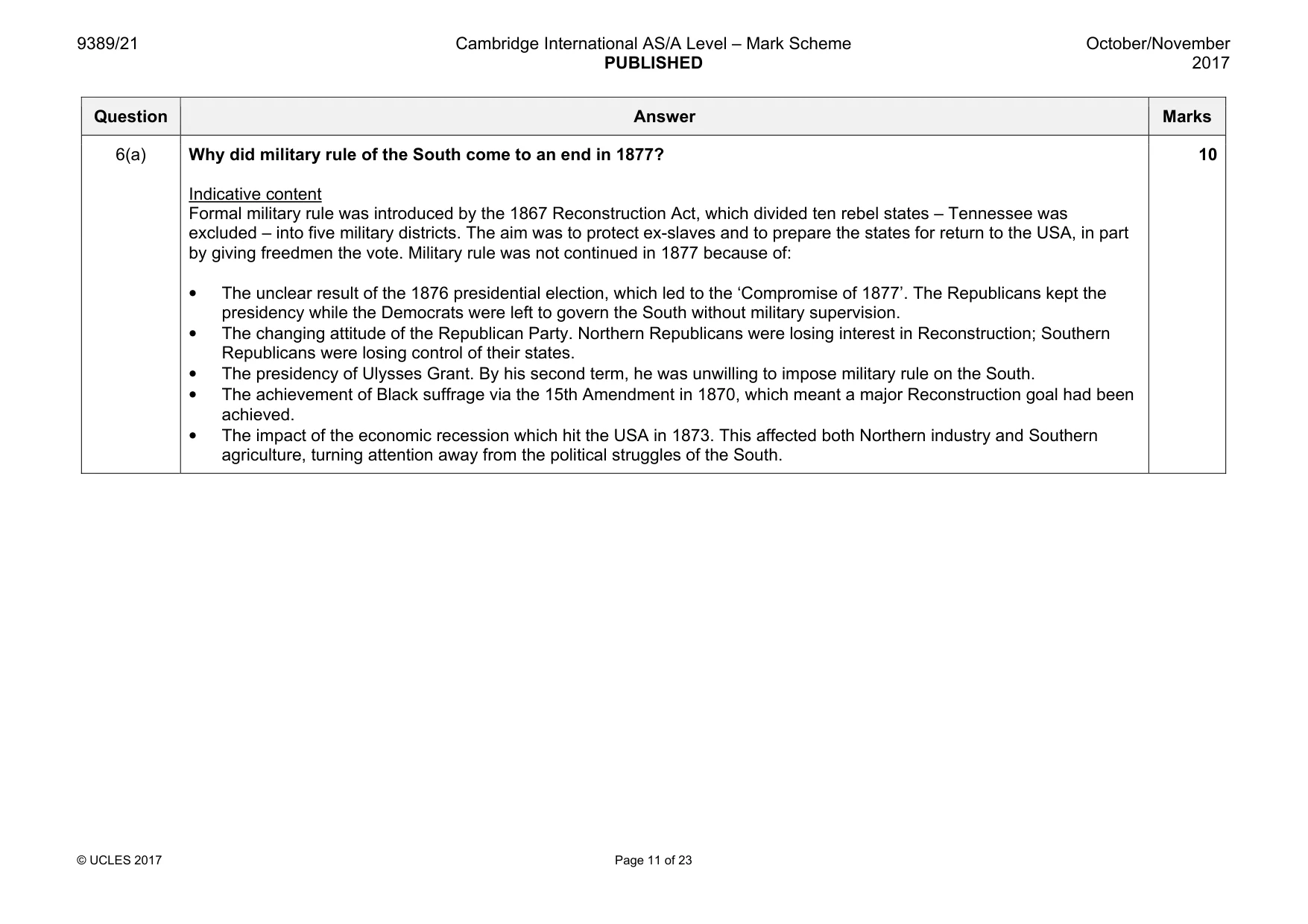 Mark scheme, page 11 of 23