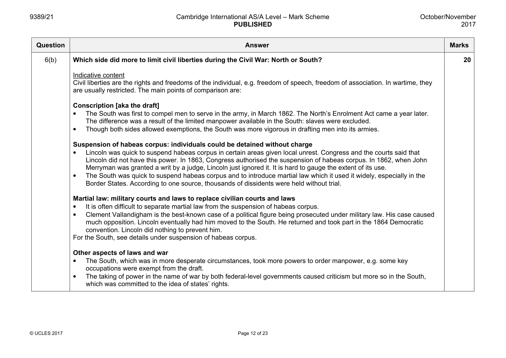 Mark scheme, page 12 of 23