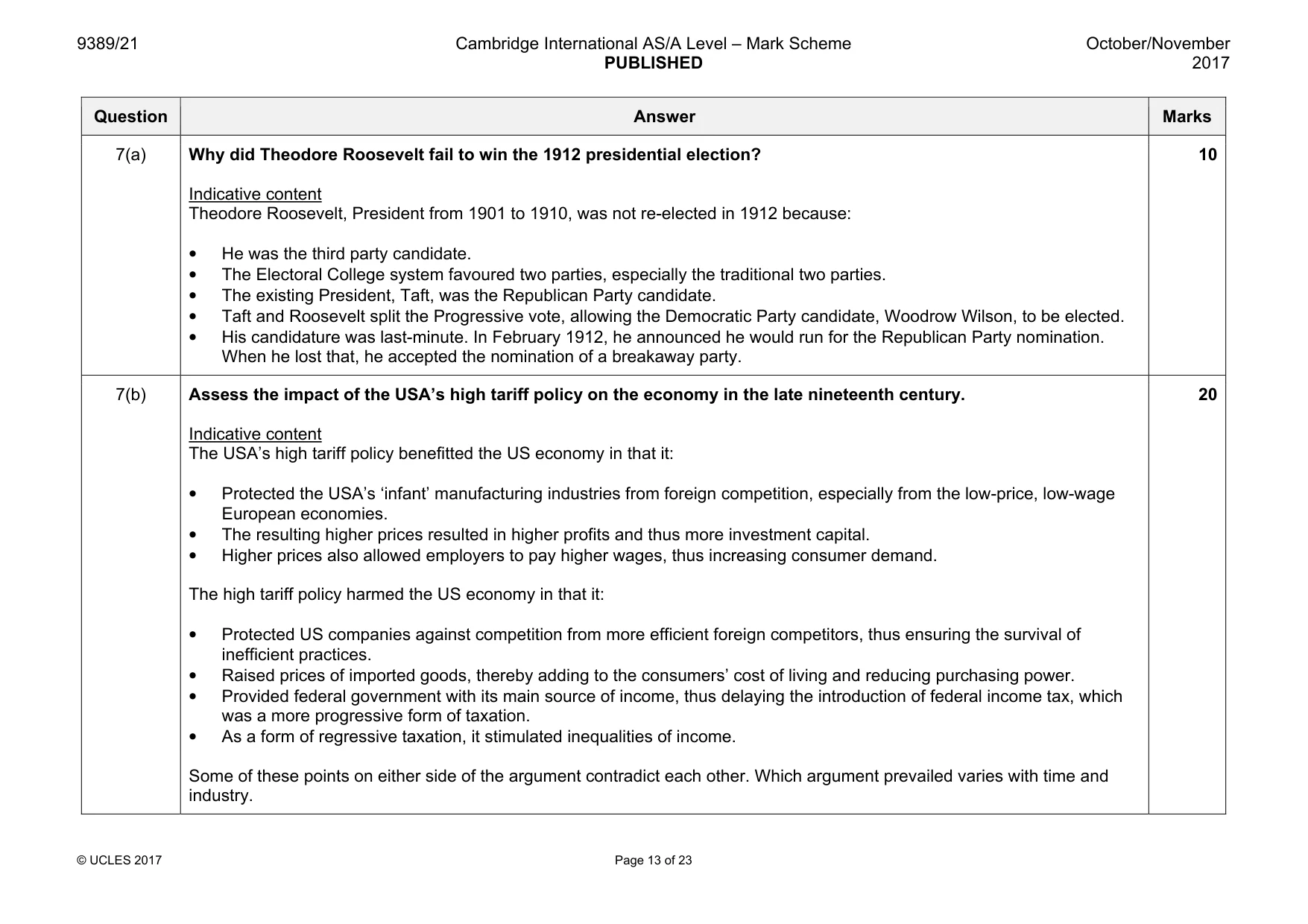 Mark scheme, page 13 of 23