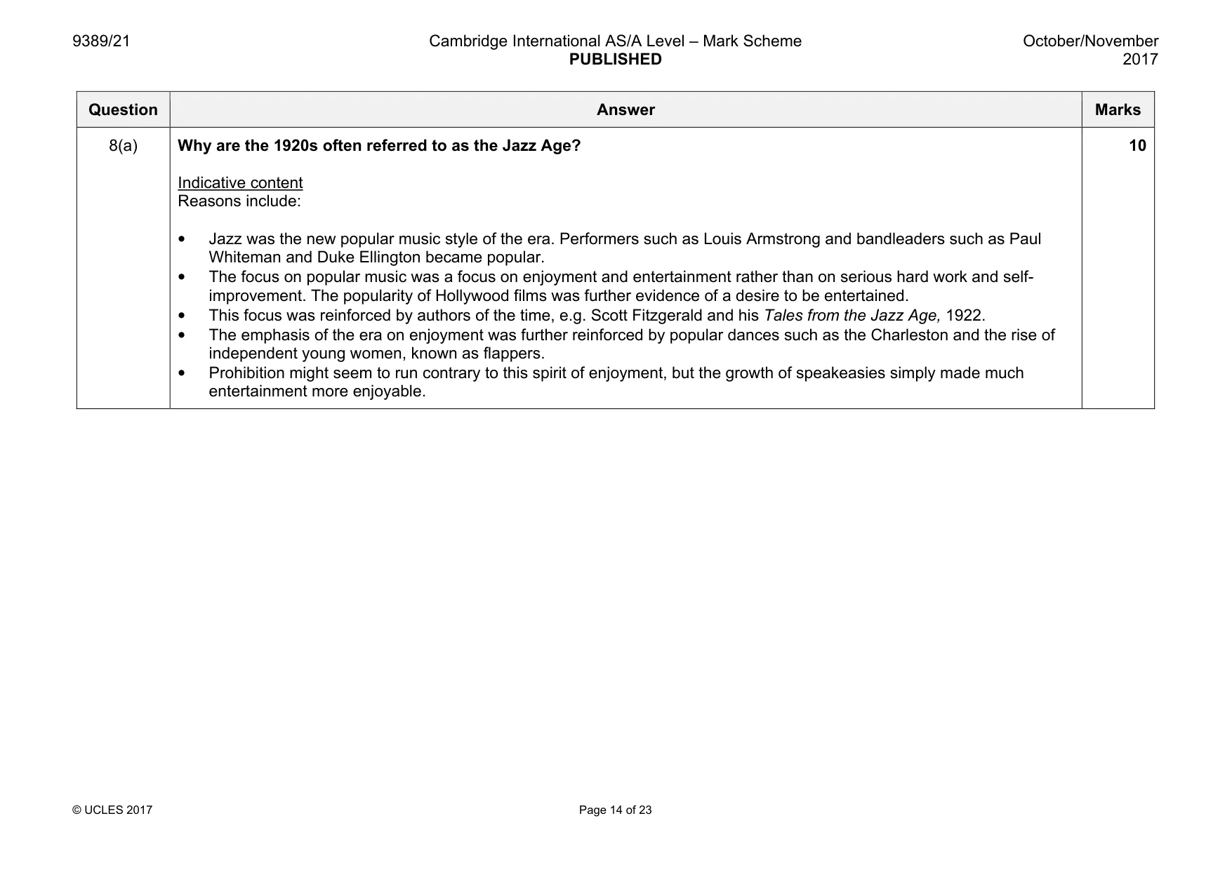 Mark scheme, page 14 of 23