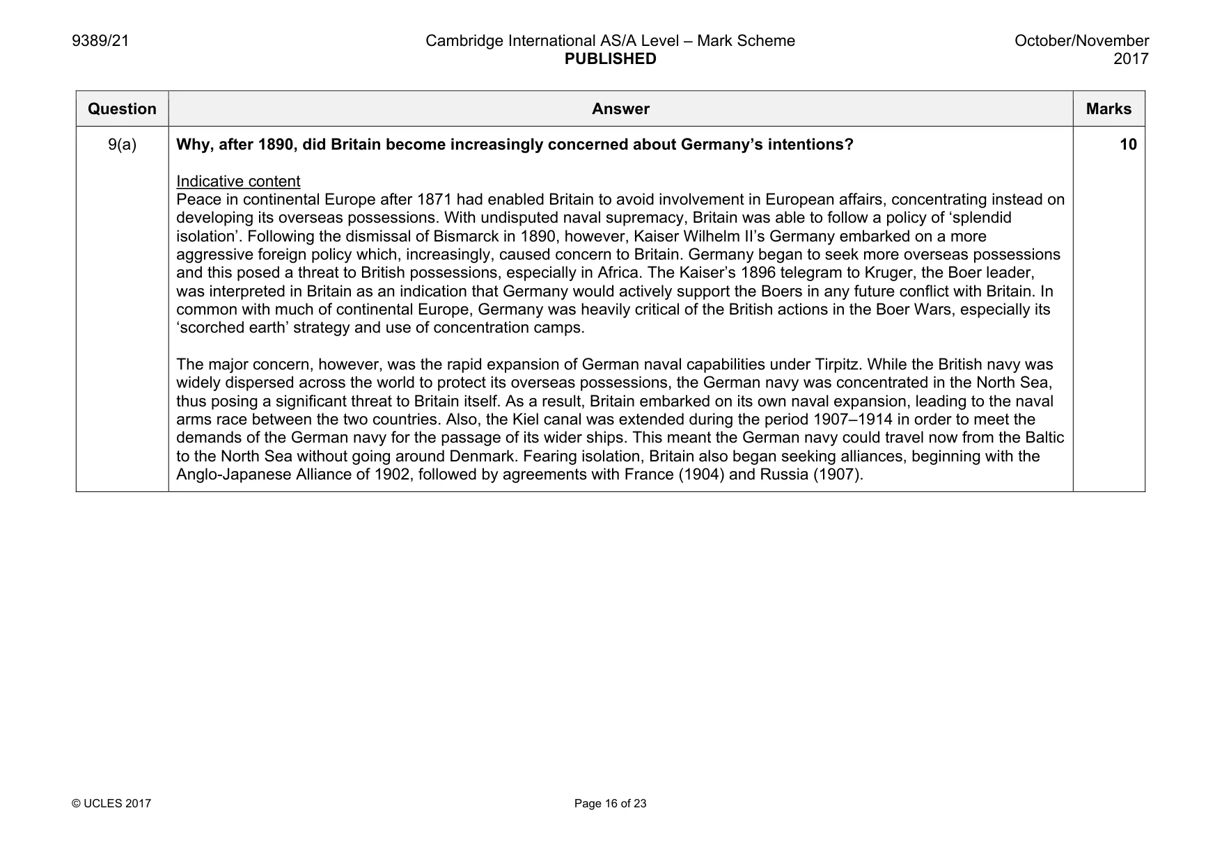 Mark scheme, page 16 of 23