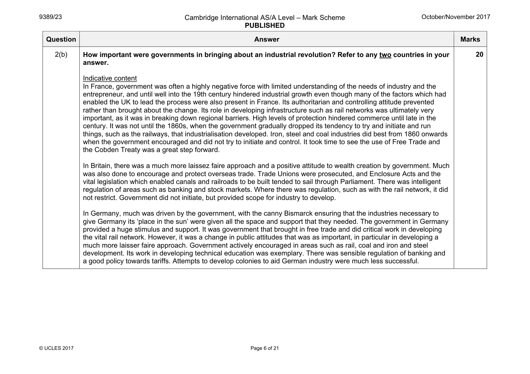 Mark scheme, page 6 of 21