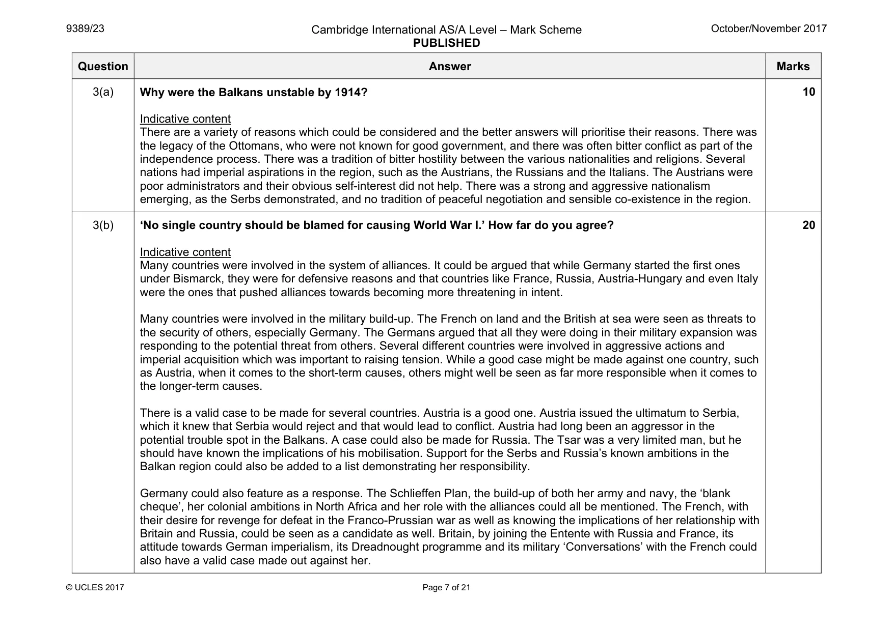 Mark scheme, page 7 of 21
