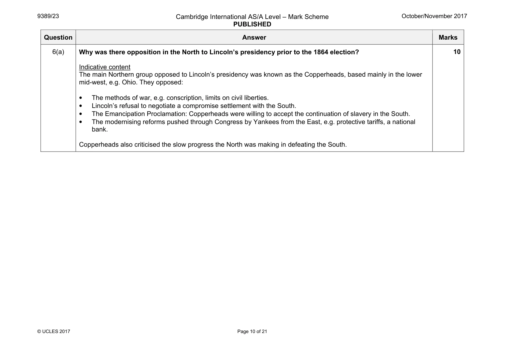 Mark scheme, page 10 of 21