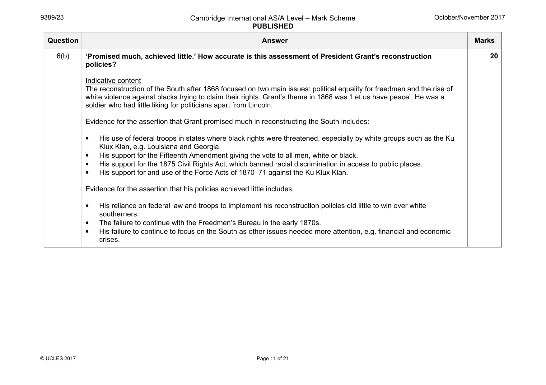 Mark scheme, page 11 of 21