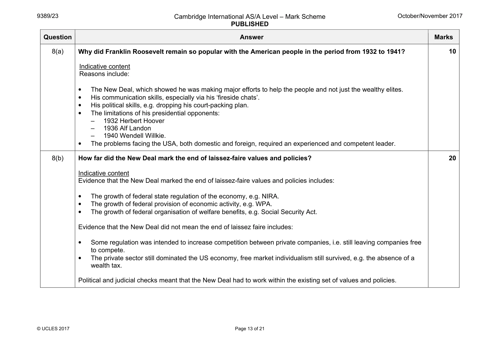 Mark scheme, page 13 of 21