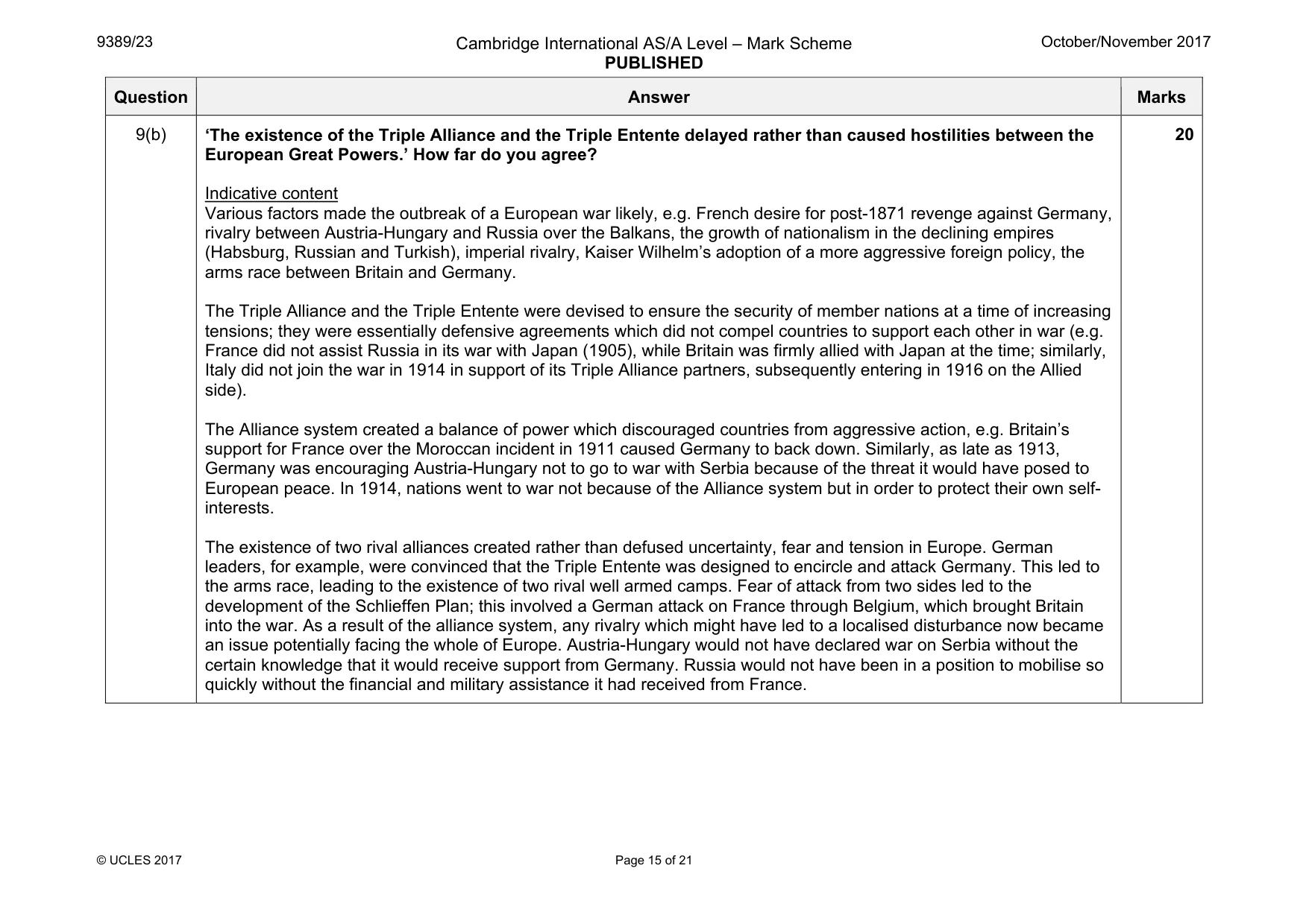 Mark scheme, page 15 of 21