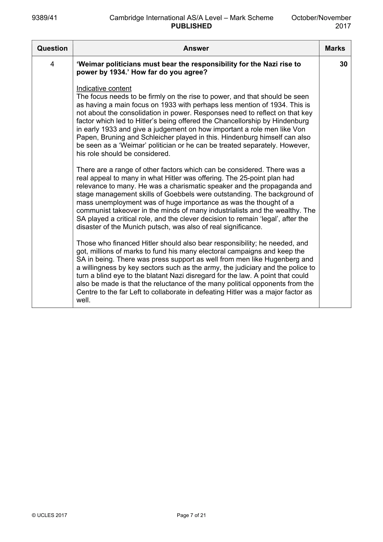 Mark scheme, page 7 of 21