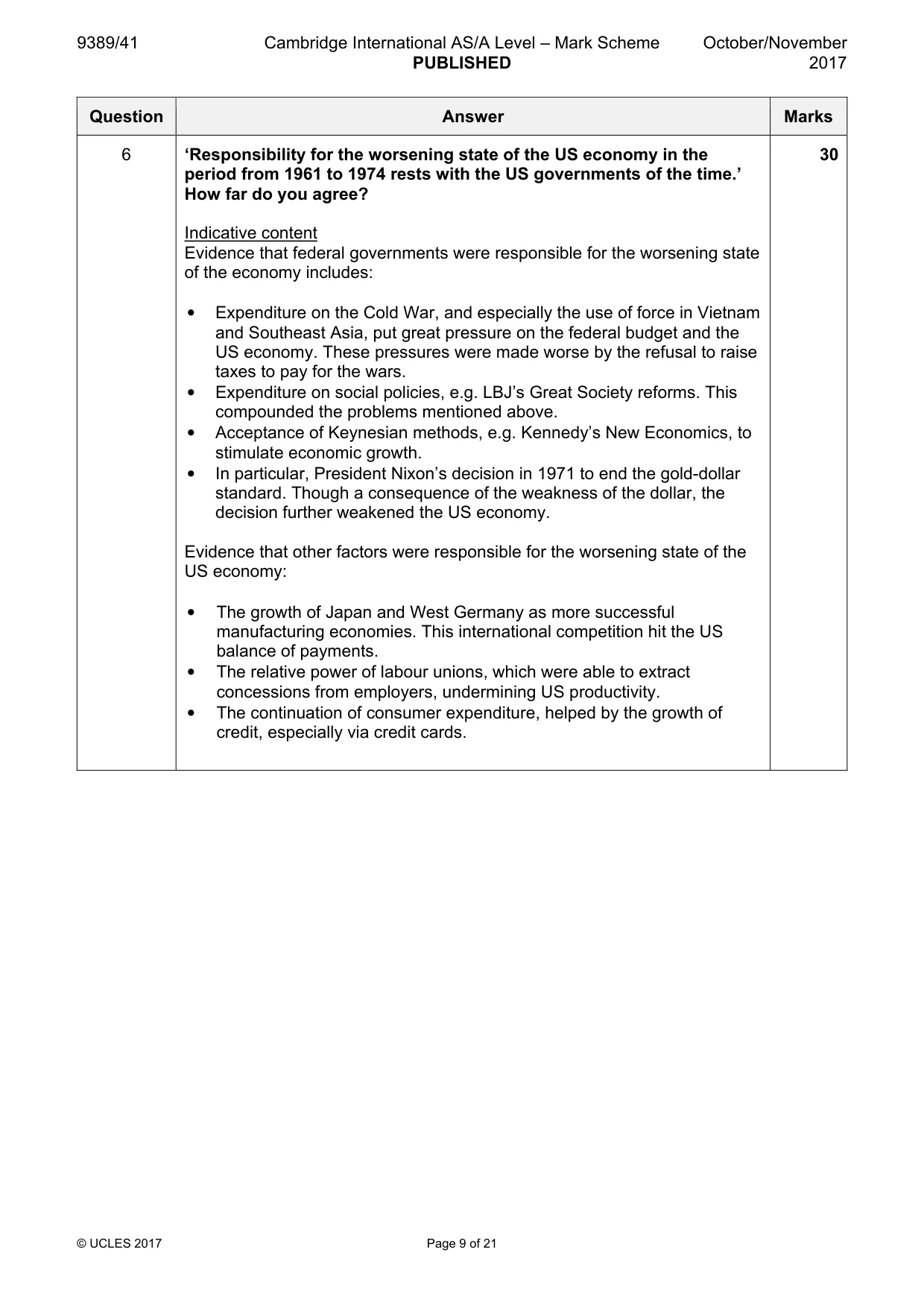 Mark scheme, page 9 of 21