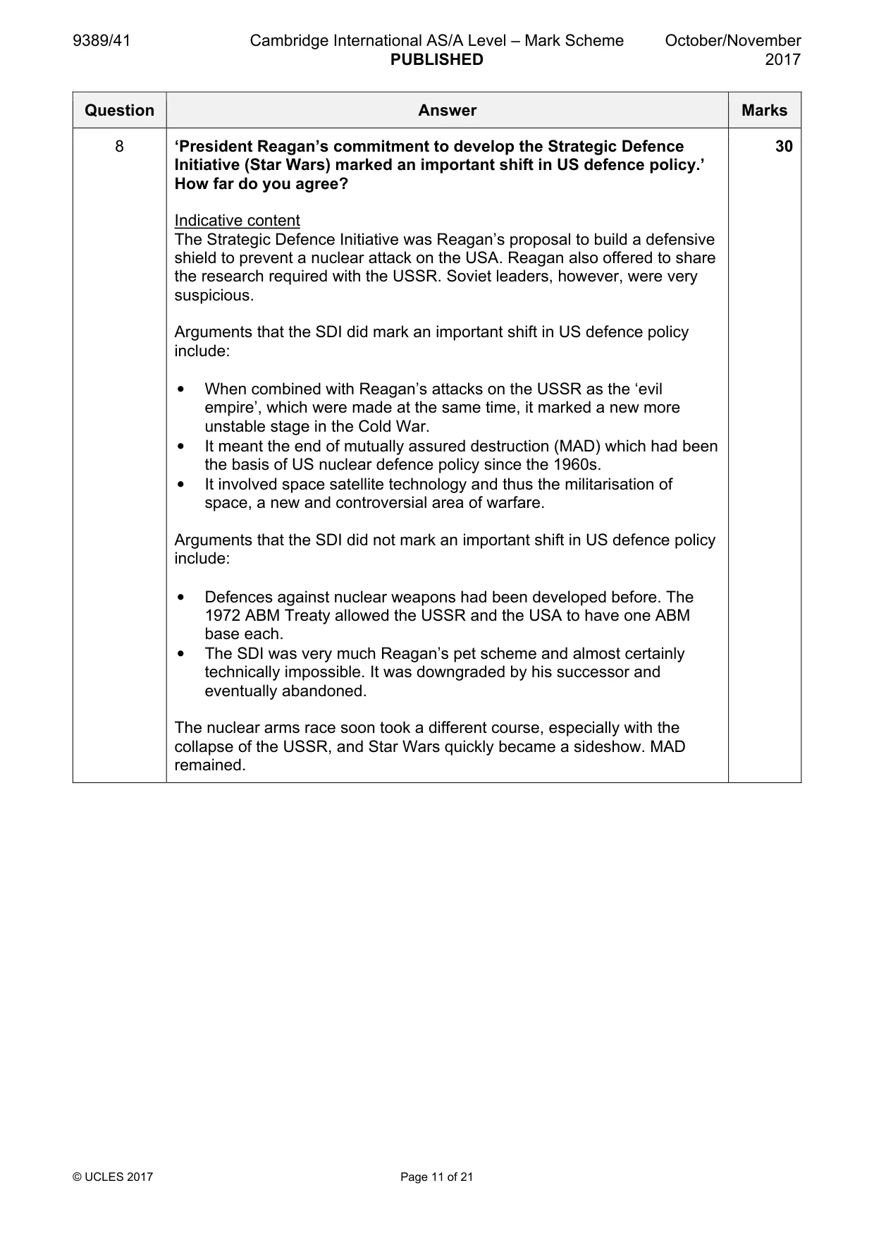 Mark scheme, page 11 of 21