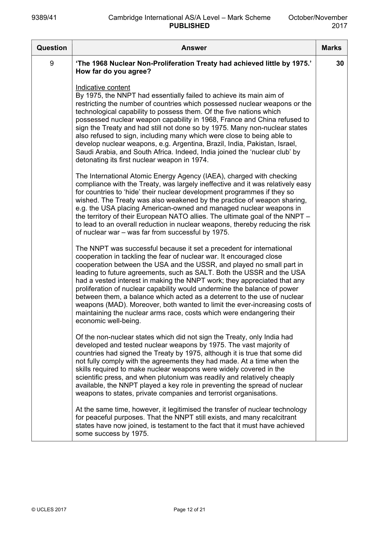 Mark scheme, page 12 of 21