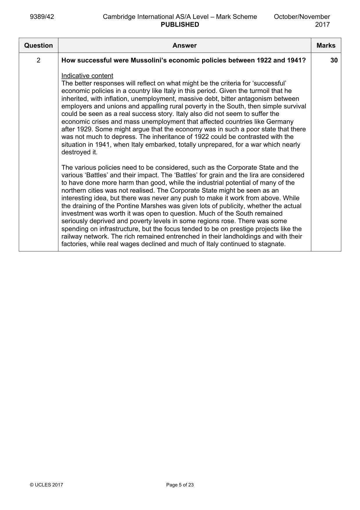 Mark scheme, page 5 of 23