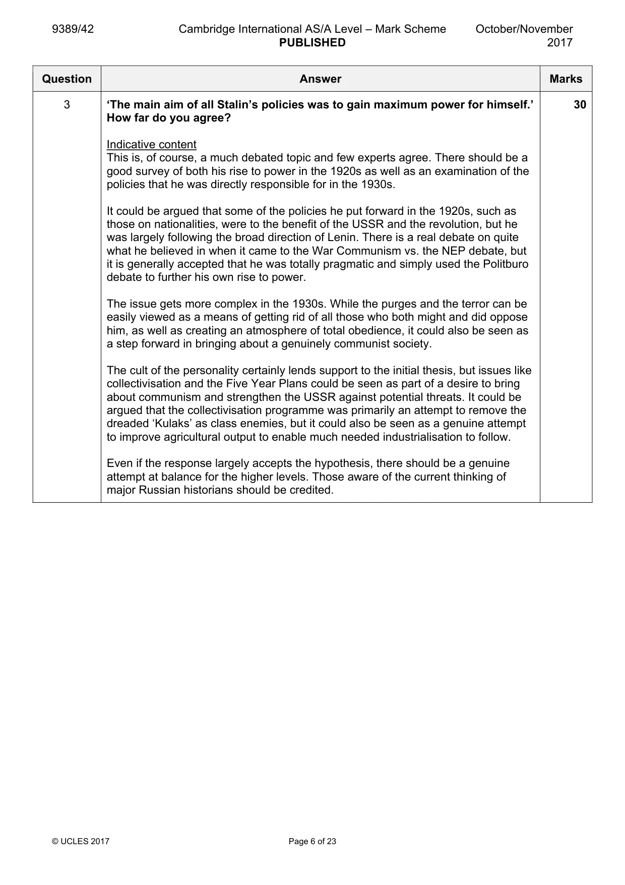 Mark scheme, page 6 of 23
