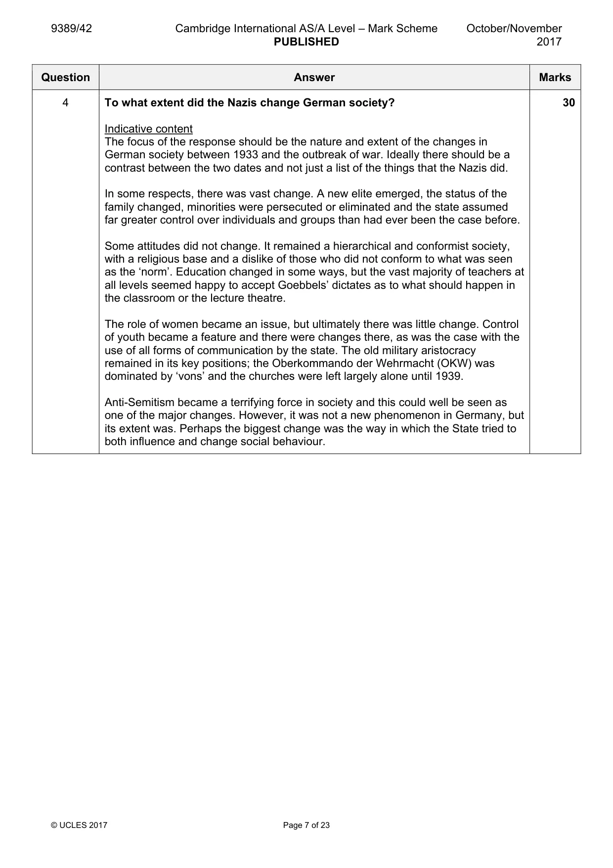 Mark scheme, page 7 of 23