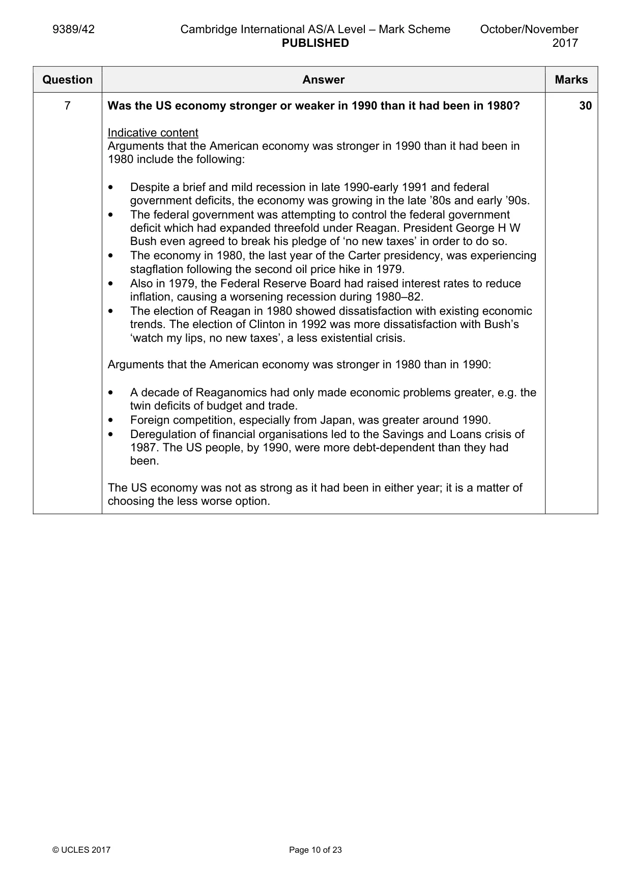Mark scheme, page 10 of 23
