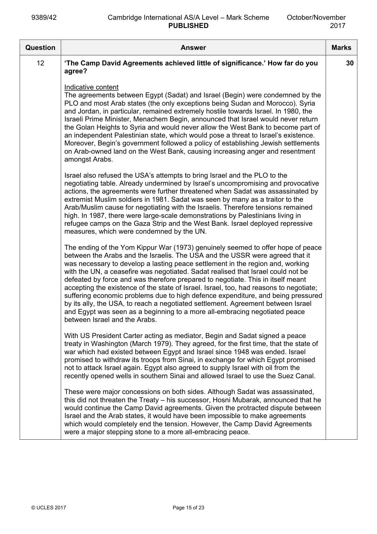 Mark scheme, page 15 of 23