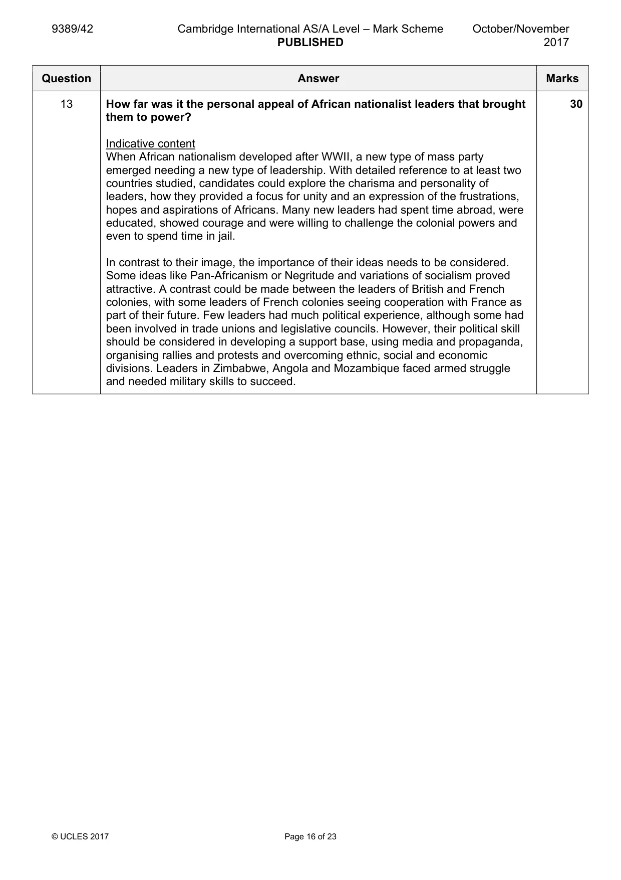 Mark scheme, page 16 of 23